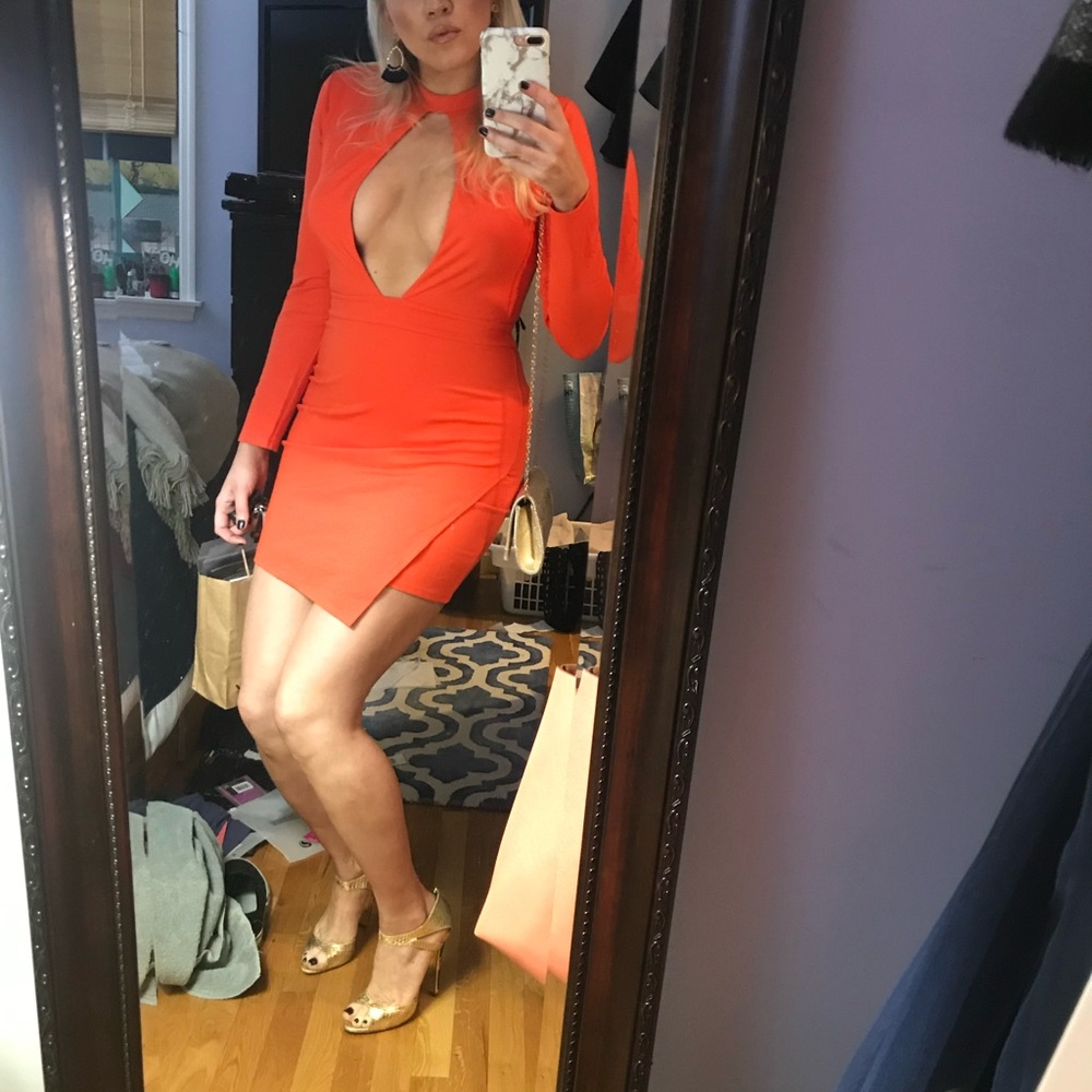 NBD X Naven Orange bodycon Dress